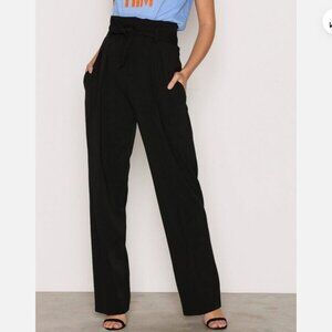 NEW IRO Women's Fernie Pleated Wool-Blend Twill Wide-Leg Pants Size 38